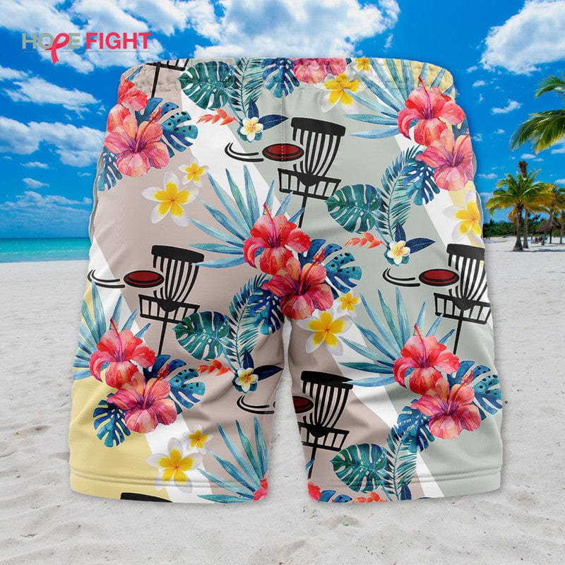 Tropical Disc Golf Swim Trunks, Fun Frisbee Golf Lovers Outfit