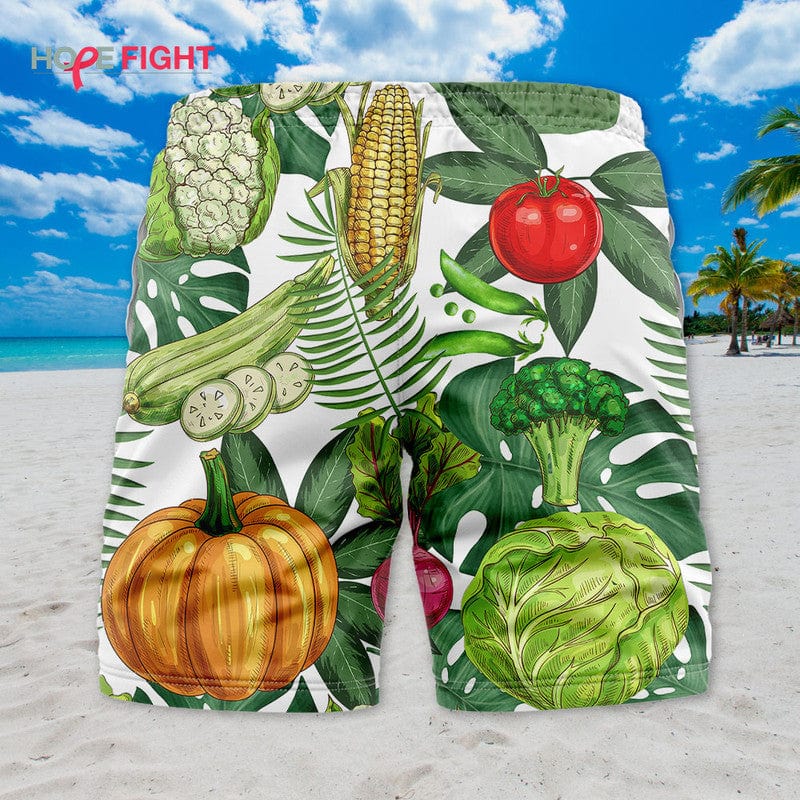 Tropical Vegetable Swim Trunks, Fun Farmer & Vegan Outfit