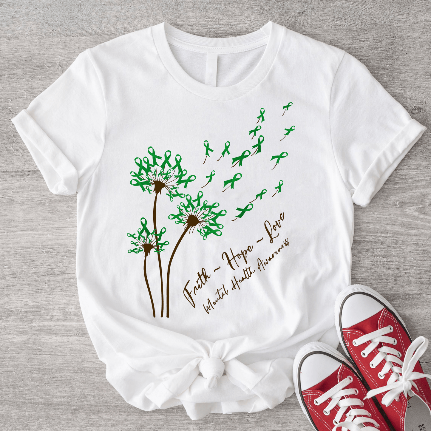 Dandelion Faith Hope Love Mental Health Awareness Shirt