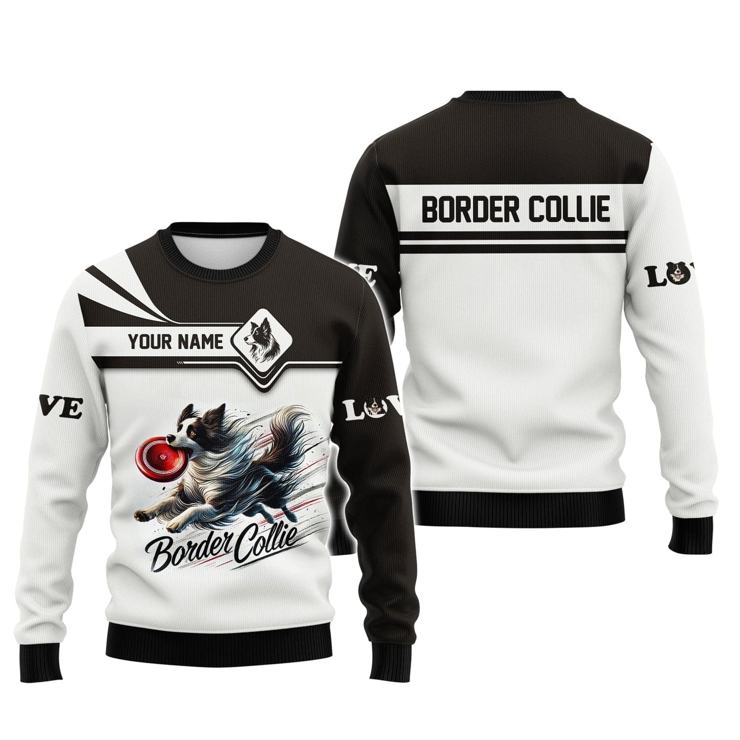 Border Collie Custom T-Shirts Border Collie Brings Happiness 3D Shirt, All Over Printed