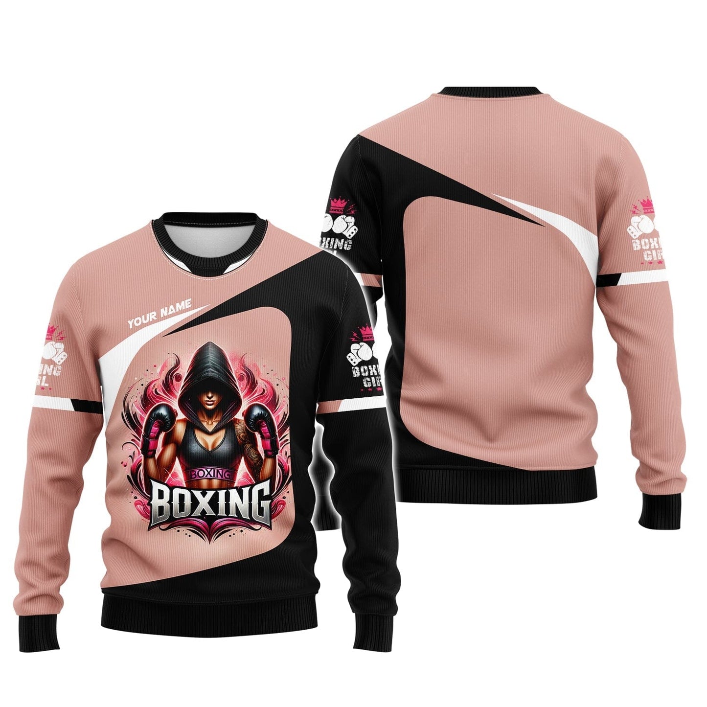 Boxing Woman Custom Name 3D Shirt Personalized Gift For Boxer Lovers, All Over Printed