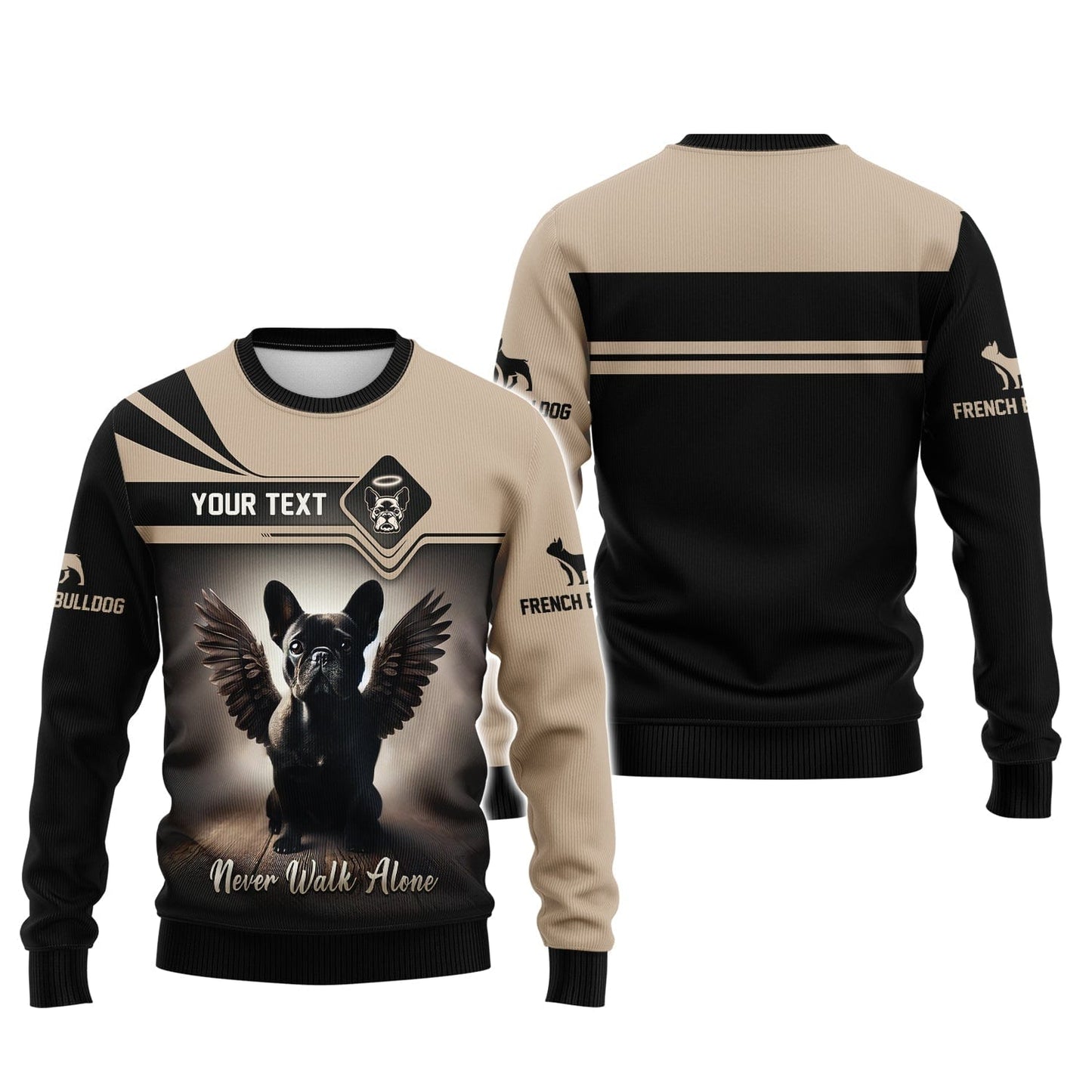 French Bulldog Custom T-Shirts Never Walk Alone 3D Shirt Gift For Dog Lovers, All Over Printed