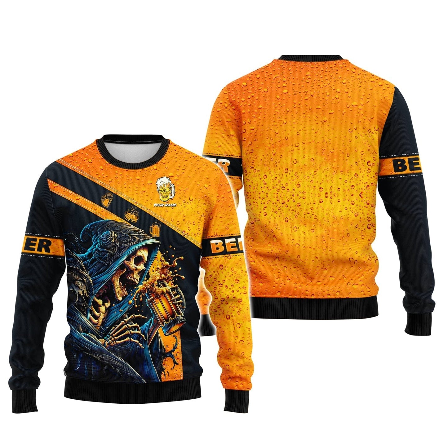 Skeleton Drinking Beer Custom T-Shirts Beer 3D Shirt Gift For Beer Lovers, All Over Printed