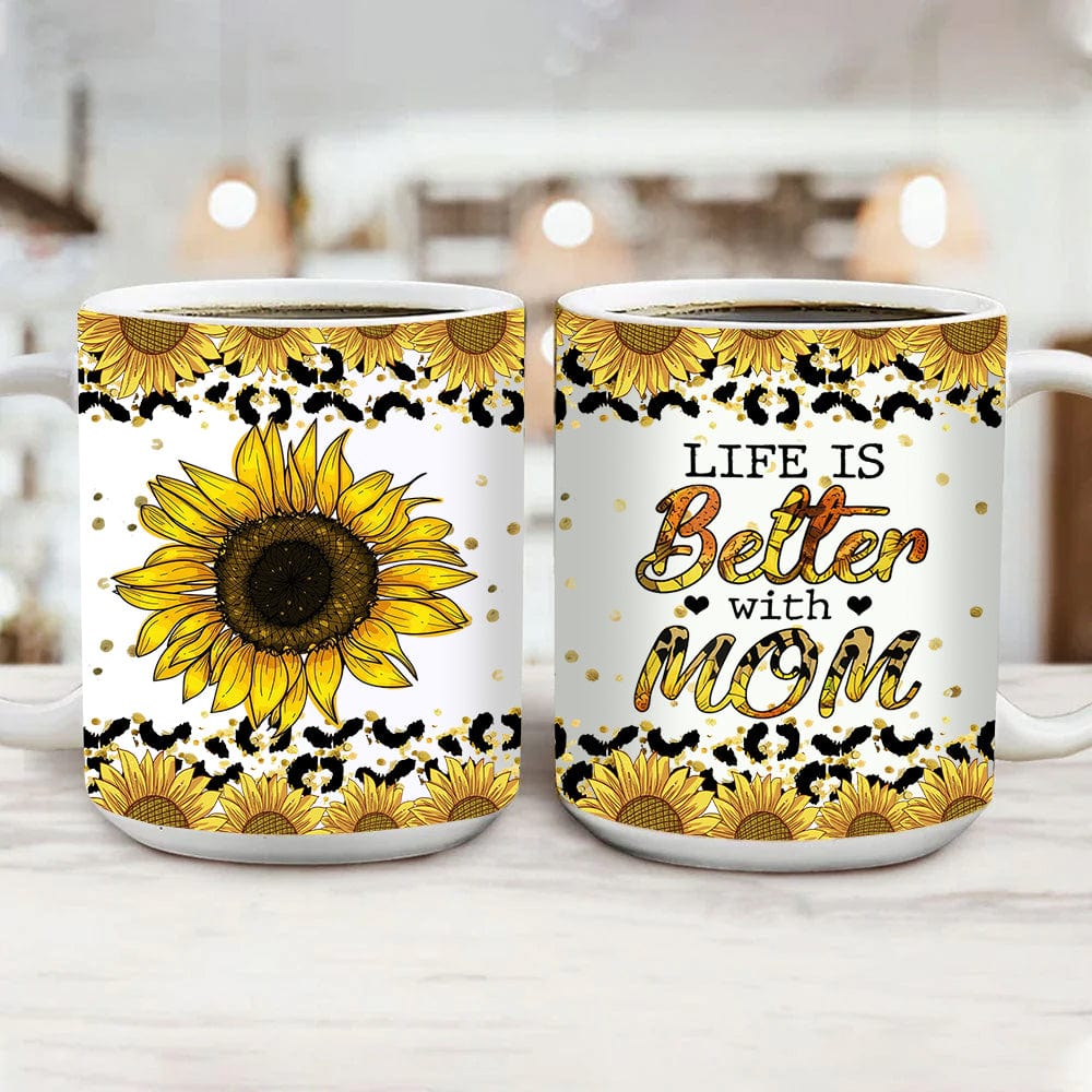 La vida es mejor con mamá Tazas de girasol, taza