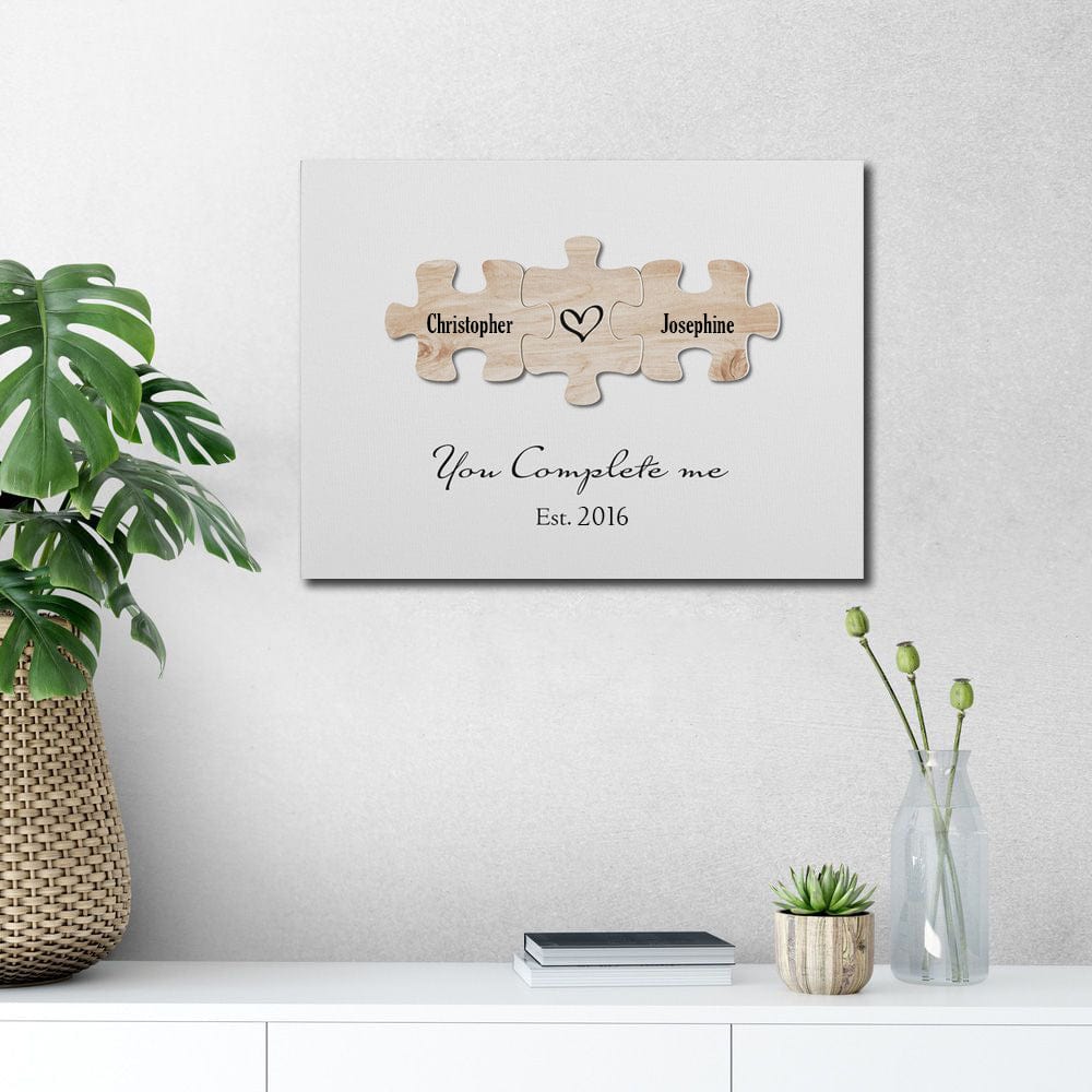 You Complete Me Puzzle Canvas, Poster, Personalized Valentine Canvas, Poster