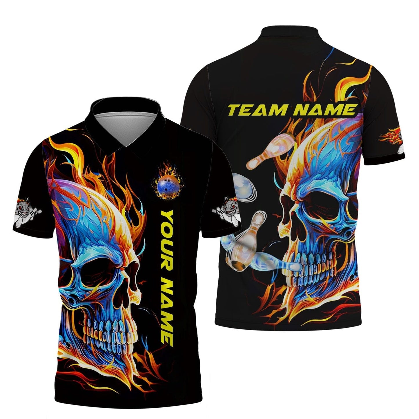 Personalized Bowling Team Shirt - Fire Up Your Game, All Over Printed