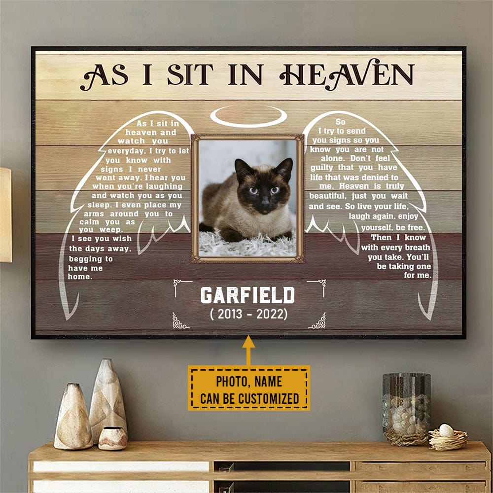 Personalized Memorial Poster, Canvas As I Sit In Heaven