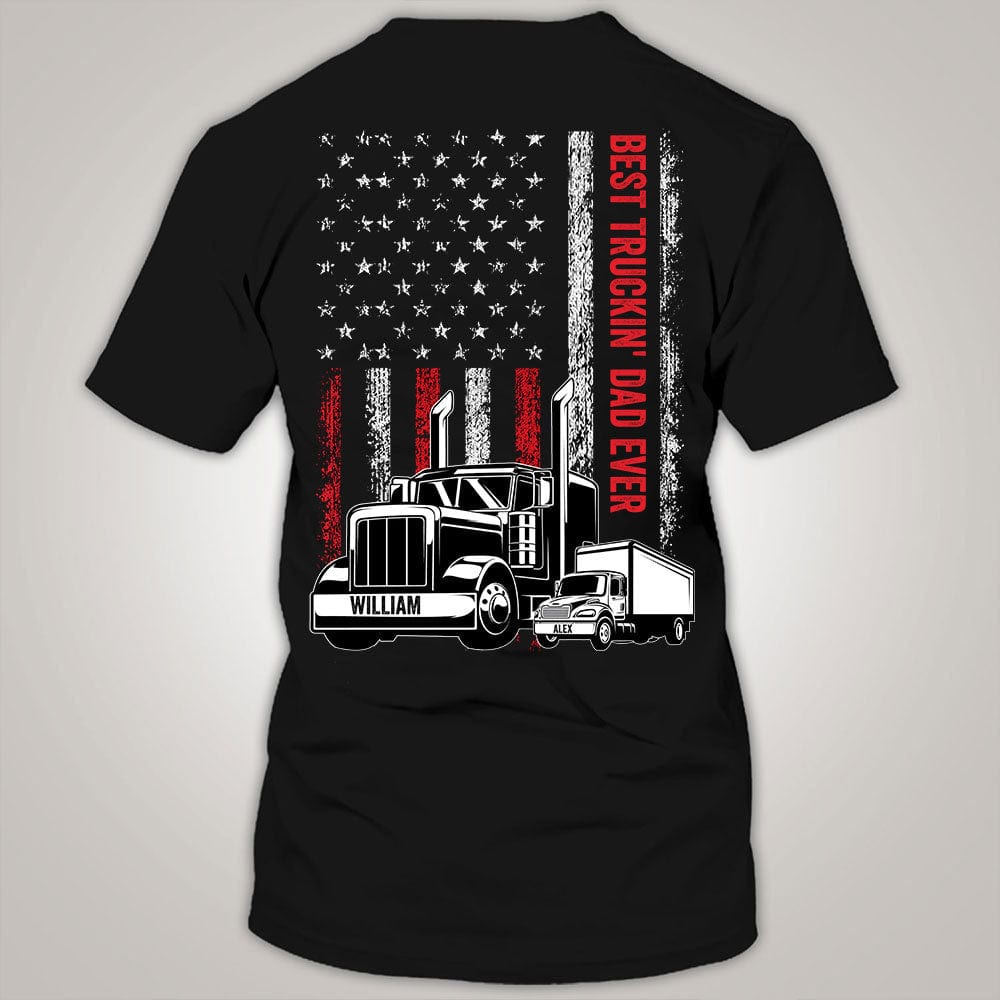 Camiseta familiar personalizada: el mejor papá camionero de todos los tiempos