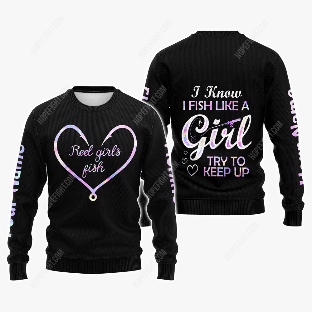 Reel Girls Fish Shirt, Gift For Fish Lover, All Over Printed