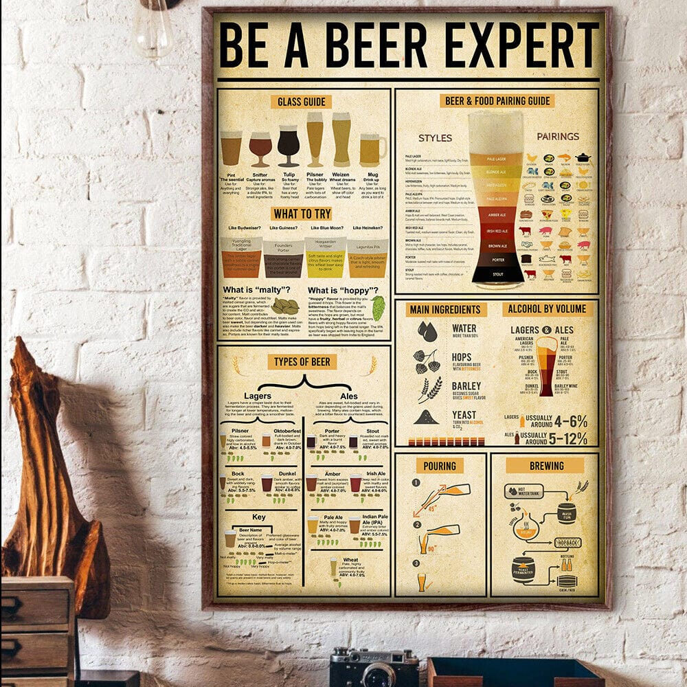Póster Sé un experto en cerveza, lienzo