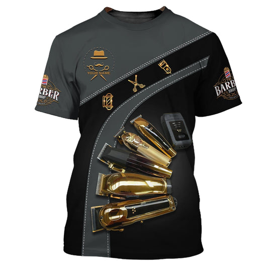 Barber Tools Personalized Name 3D Zipper Hoodie Custom Name Gift For Barbers, All Over Printed