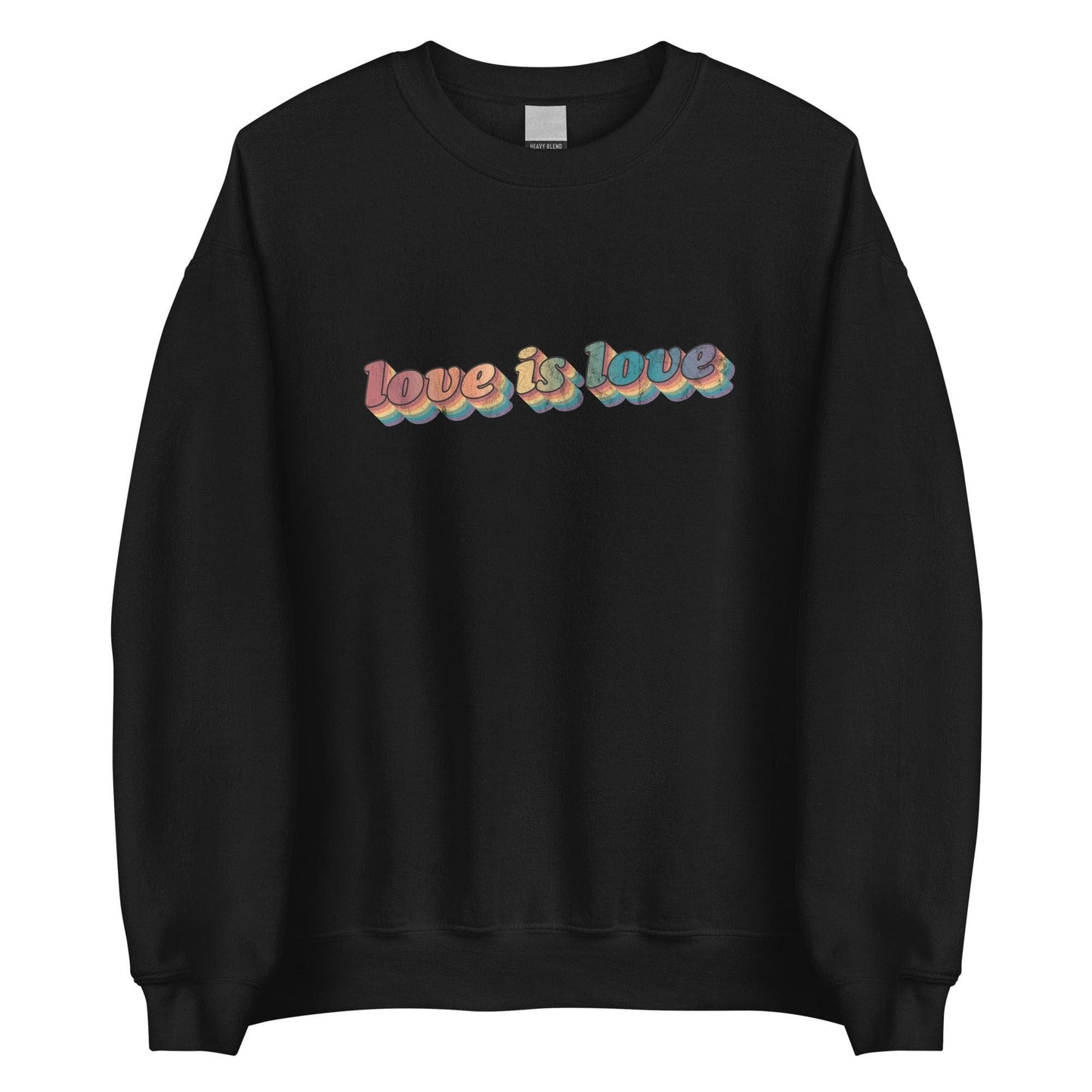 Retro LGBTQ+ Pride Sweatshirt - "Love is Love" Vintage Aesthetic Tee