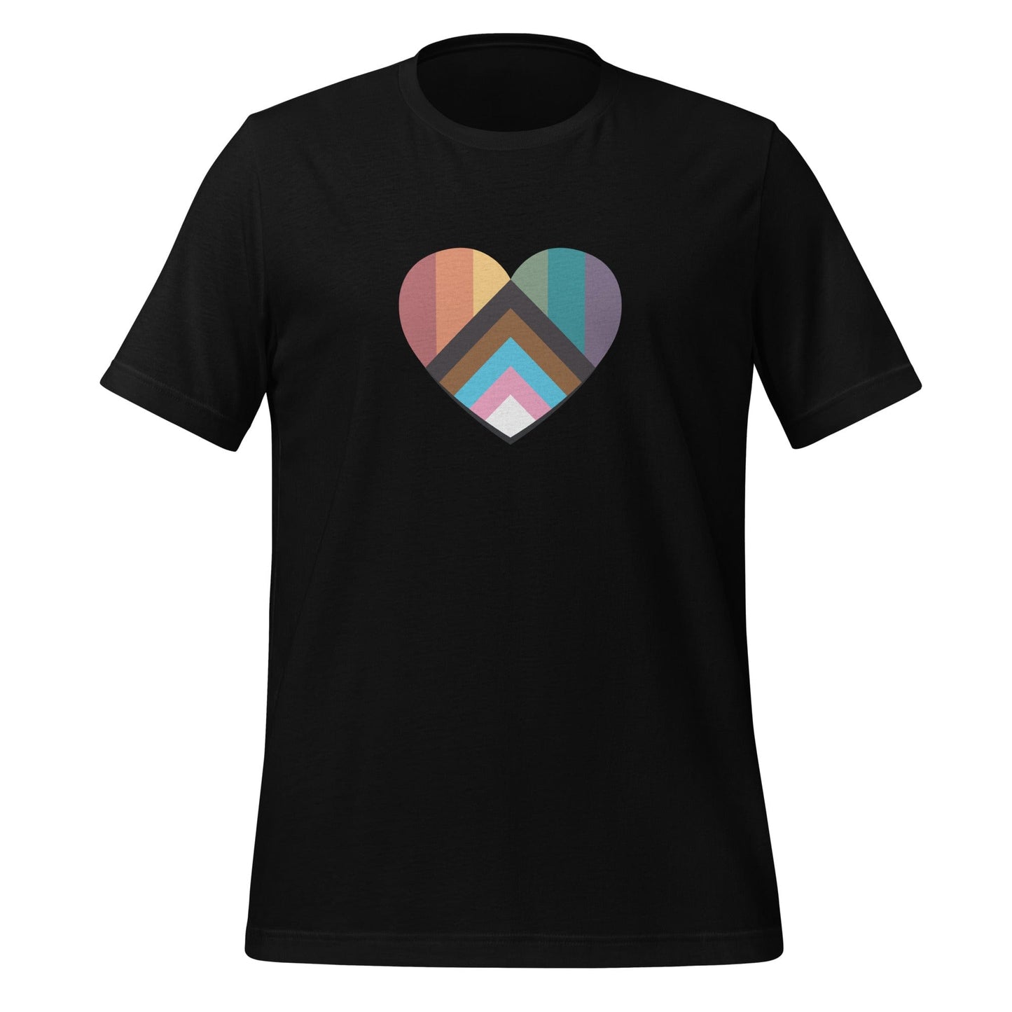 Progress Pride Heart T-Shirt - LGBTQ+ Inclusivity Pink Tee