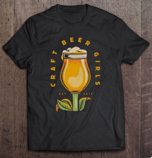 Camiseta de chica con cerveza artesanal de vidrio Tulip