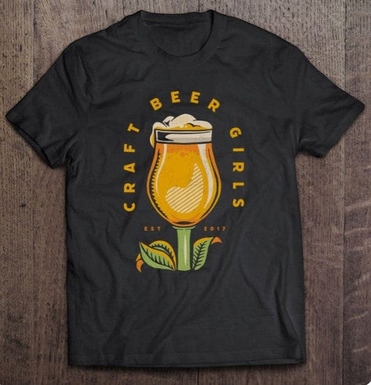 Camiseta de chica con cerveza artesanal de vidrio Tulip