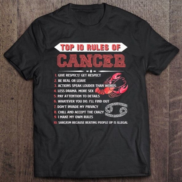 Top 10 Rules Of Cancer Zodiac Shirt