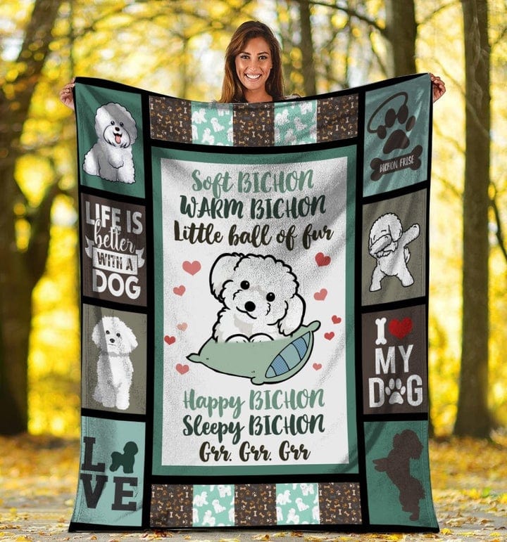 Soft Bichon Warm Bichon Little Ball Of Fur Bichon Frise Dog Blanket