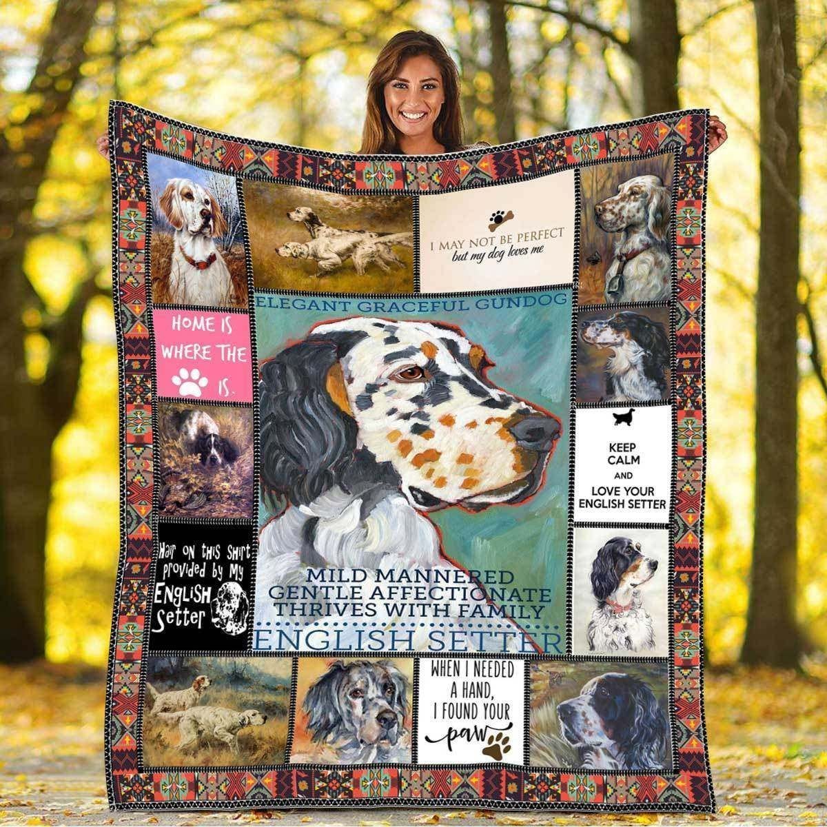 Mild Mannered Gentle Affectionate Thrives With Family English Setter Blanket