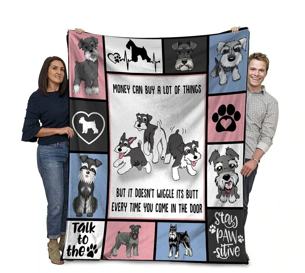 Money Can Buy A Lot Of Things Miniature Schnauzer Blanket