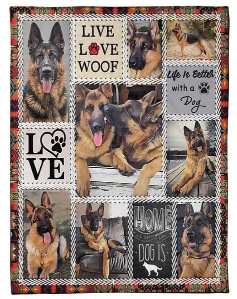 Manta de regalo para amantes de los perros con diseño de pastor alemán