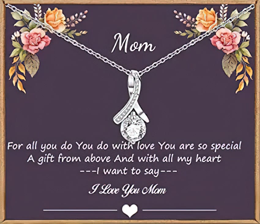 Collar de plata atractivo para mamá, joyería para el cumpleaños del día de la madre: por todo lo que haces con amor, un regalo de arriba y con todo mi corazón