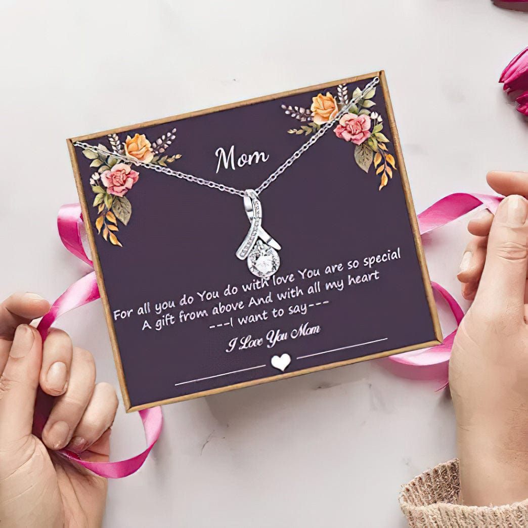 Collar de plata atractivo para mamá, joyería para el cumpleaños del día de la madre: por todo lo que haces con amor, un regalo de arriba y con todo mi corazón