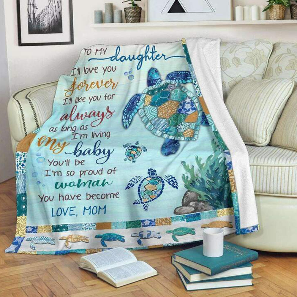 Manta polar y sherpa con diseño de tortuga para mi hija