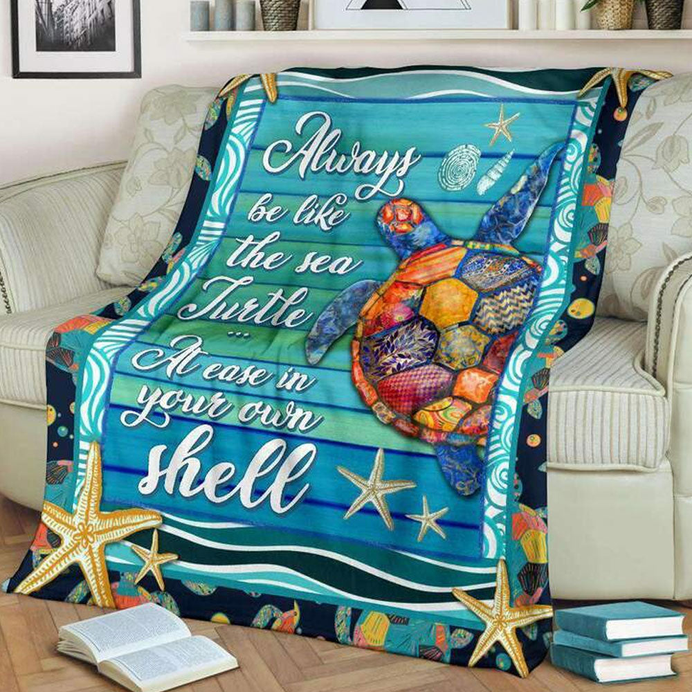 Manta polar y sherpa con diseño de tortuga marina Sea Always Like The Sea