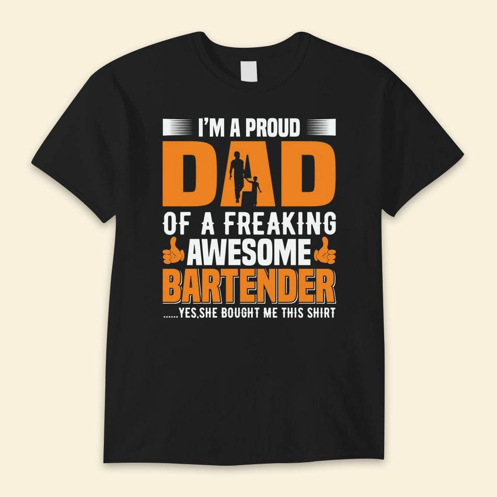 Soy un orgulloso padre de un increíble barman Camisetas del feliz día del padre