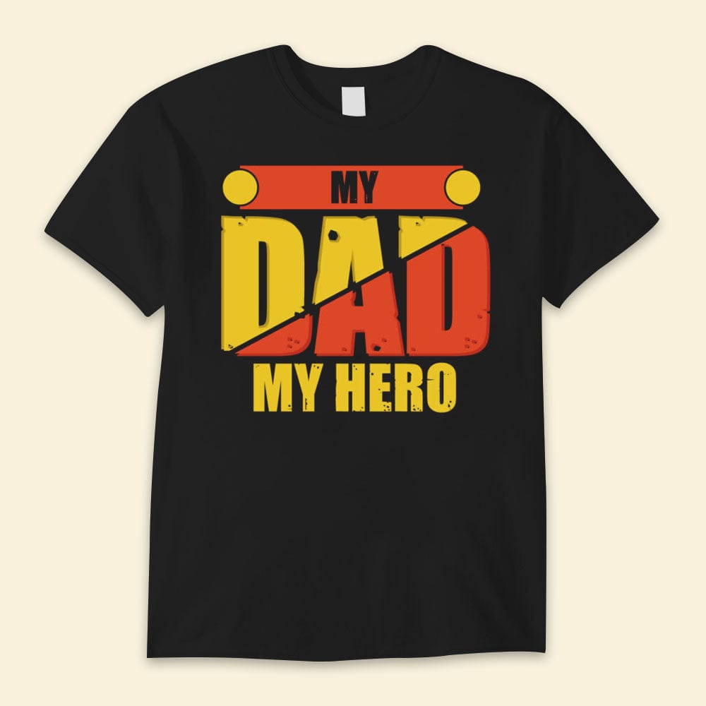 Camisetas del día del padre con el texto "Mi papá, mi héroe"