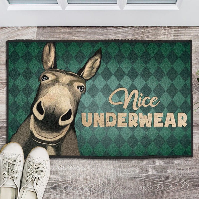 Funny Donkey Nice Underwear Doormat