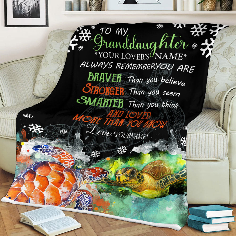 Manta polar y sherpa con diseño de tortuga para mi nieta