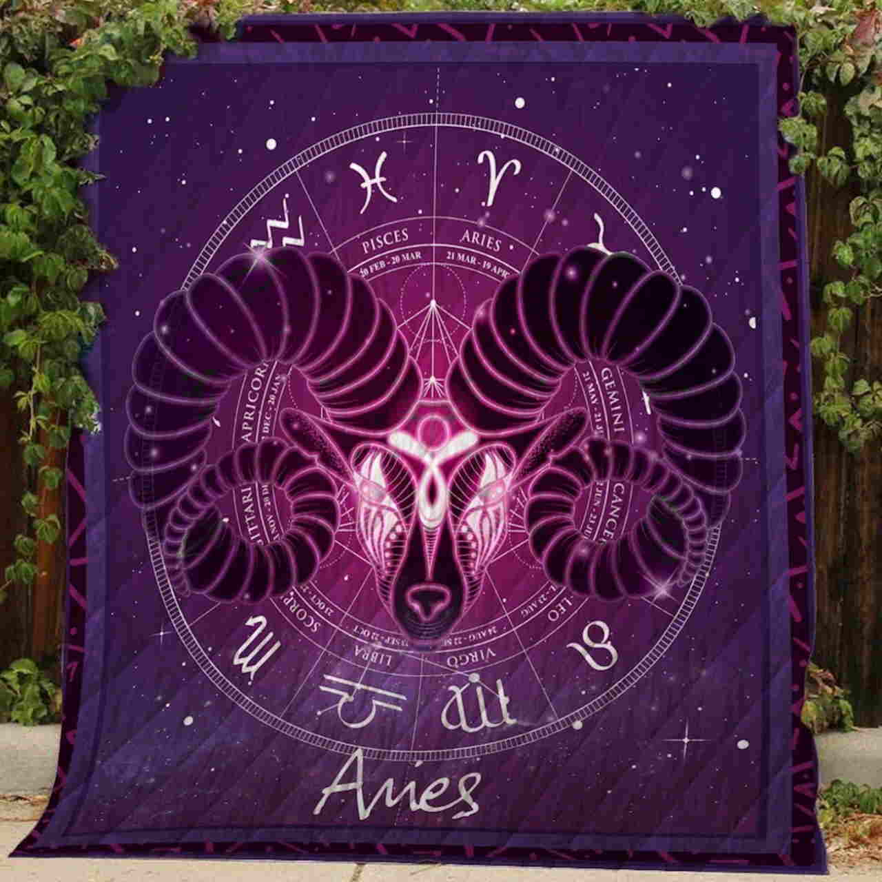 Aries Horoscope Zodiac Fleece & Sherpa Blanket