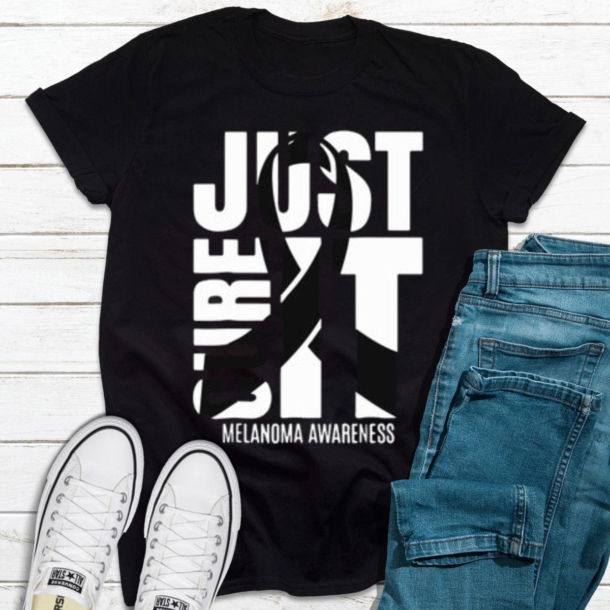Just Cure It Melanoma Skin Cancer Awareness Shirt