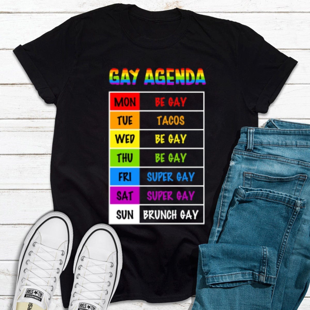 Camisa del orgullo gay LGBT con la agenda gay