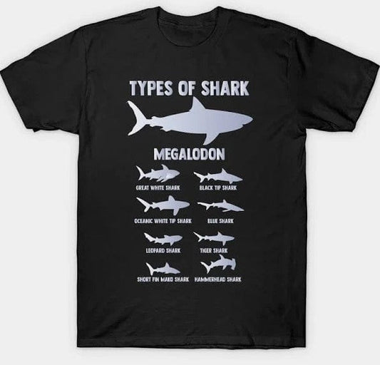 Camiseta de tipos de tiburones