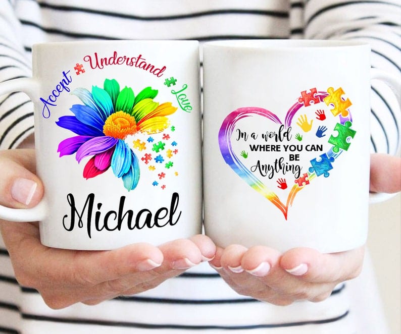 Personalized In A World Where You Can Be Anything Be Kind Accept Understand Love Mug