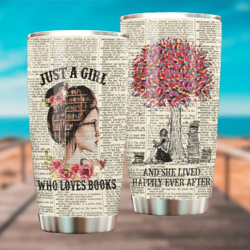 Solo una chica que ama los libros y vive feliz para siempre. Vaso de libros