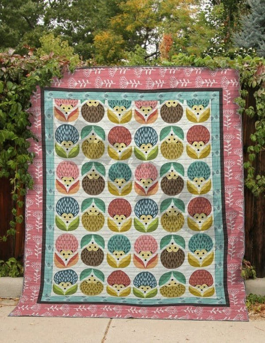 Woodland Cute Hedgehog Blanket