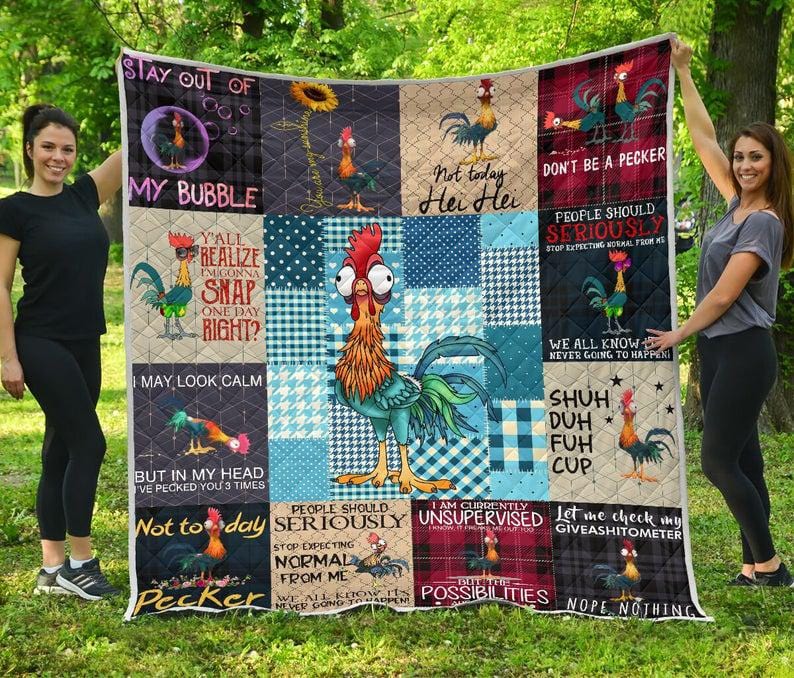 Not Today Peckers Funny Chicken Blanket