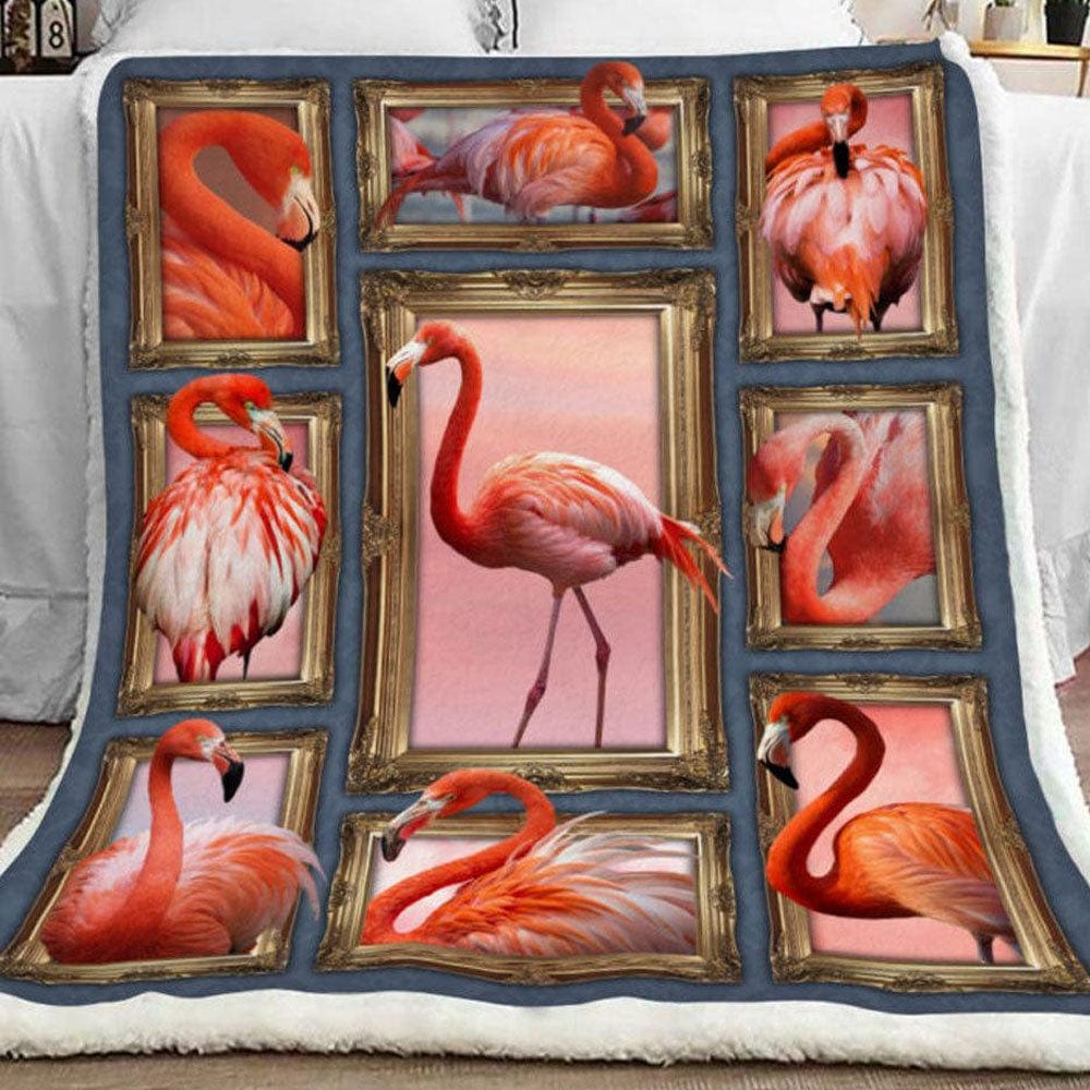 Pink Flamingo Blanket, Fleece & Sherpa