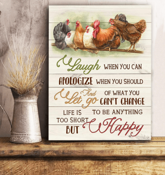 Laugh When You Can Flock Of Chicken Poster, Canvas