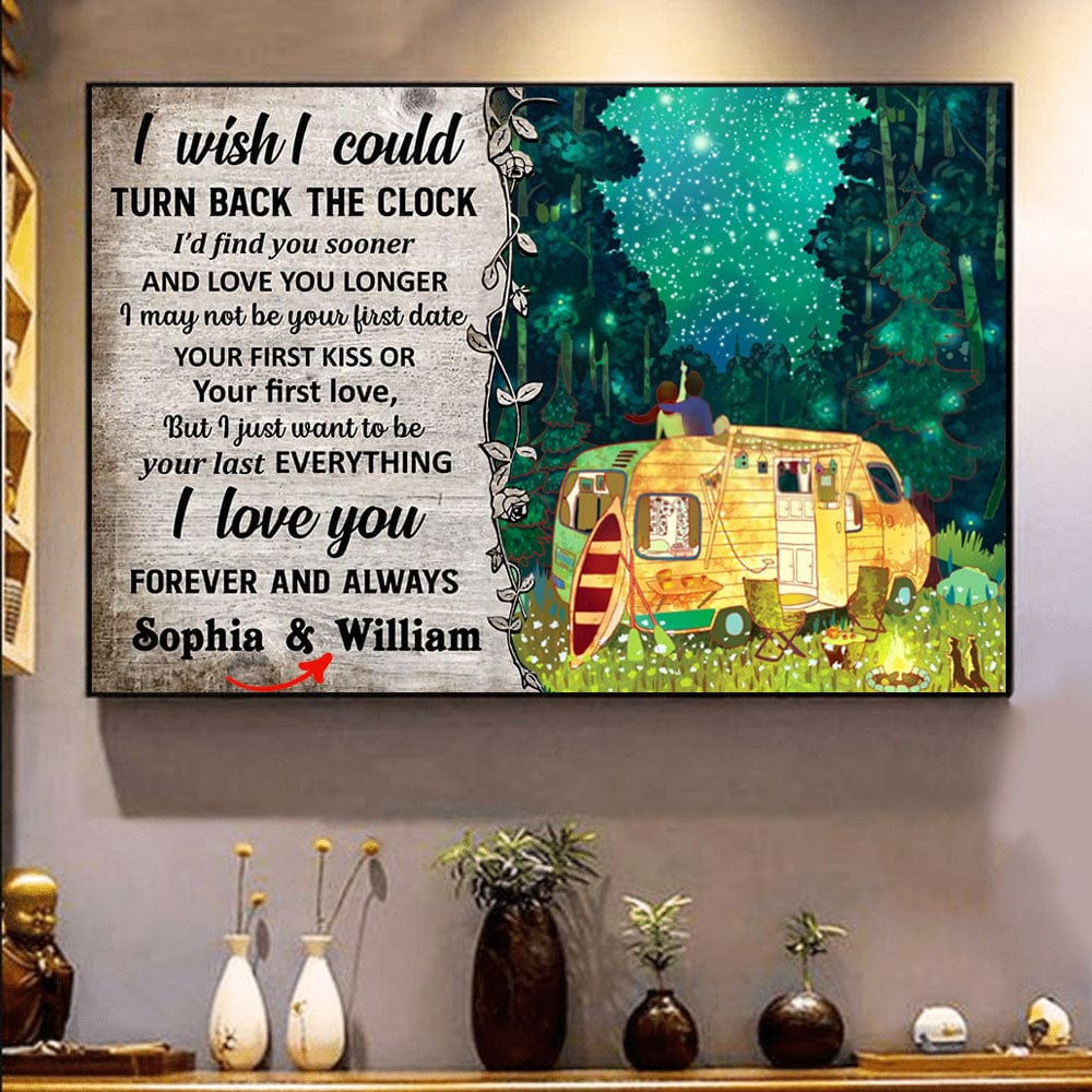 Ojalá pudiera volver atrás en el tiempo Póster personalizado de San Valentín, lienzo