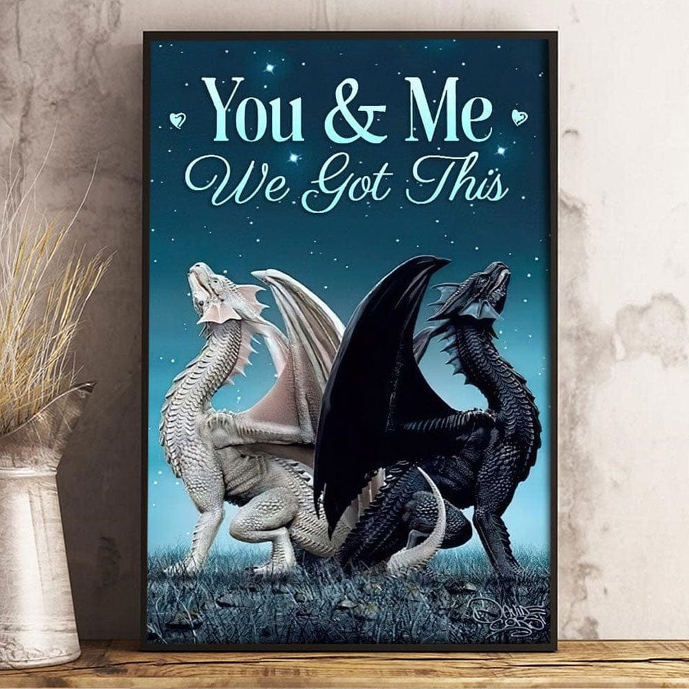 Póster Tú y yo, tenemos este dragón, lienzo