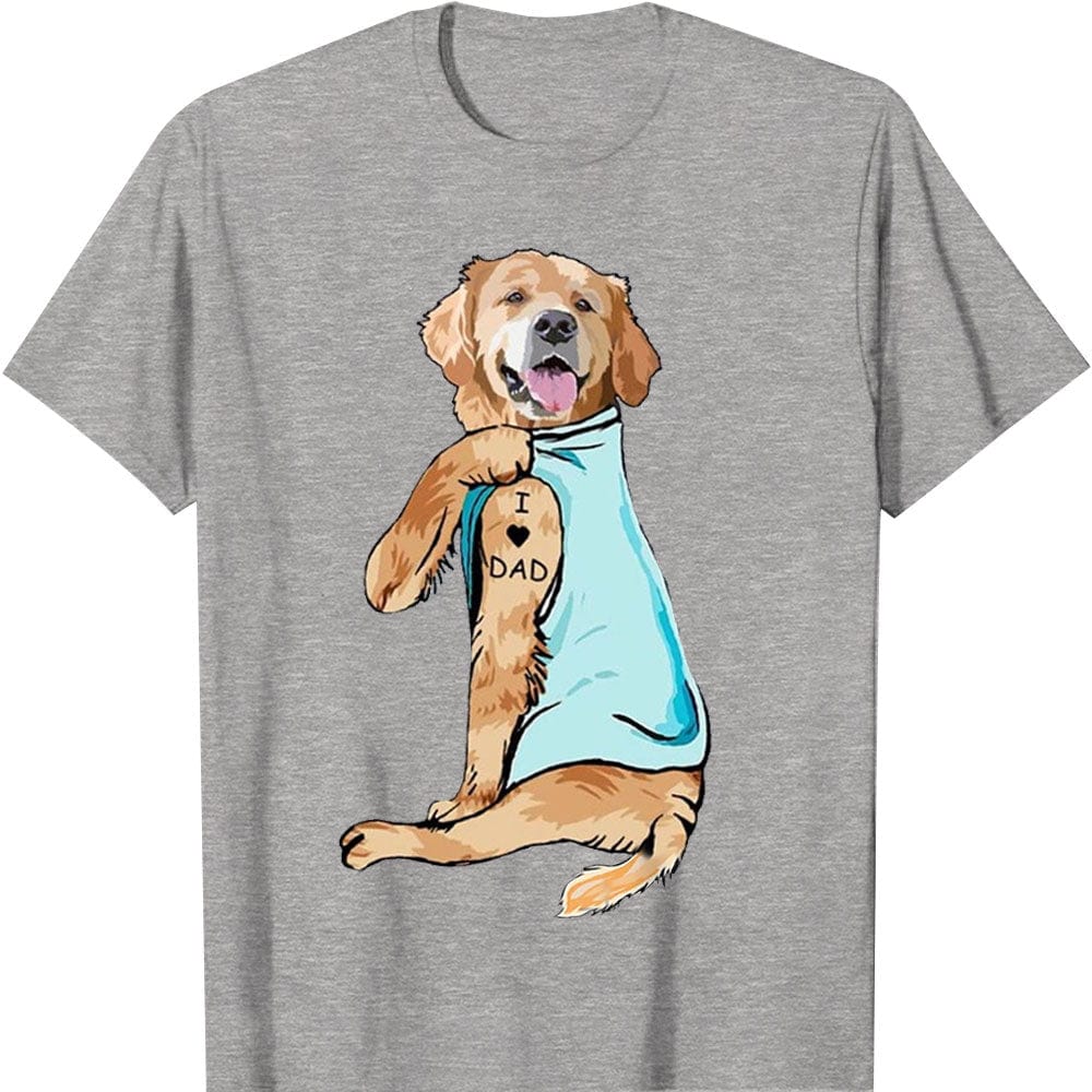 Camisetas de Golden Retriever con el mensaje "Amo a papá"