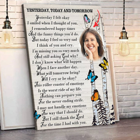Póster conmemorativo personalizado de ayer, hoy y mañana, lienzo