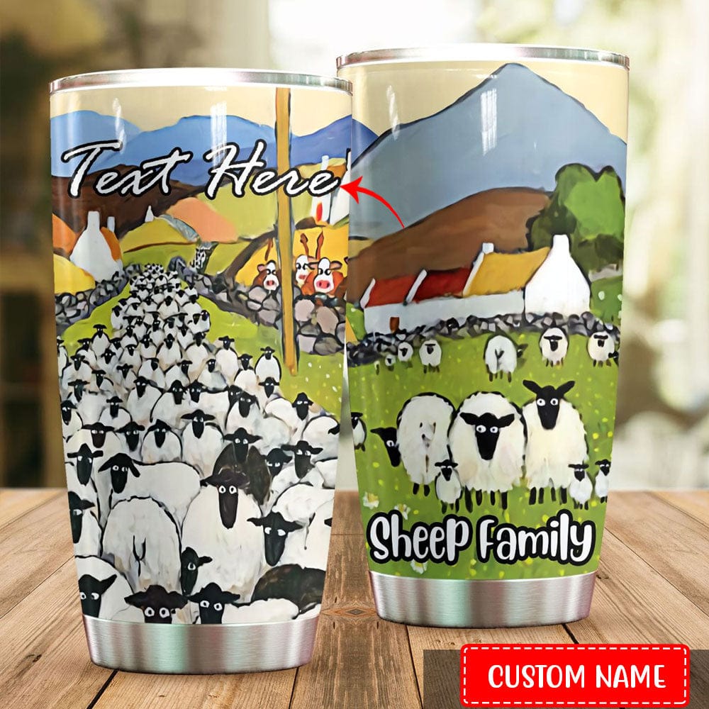 Personalized Sheep Family Sheep Tumbler