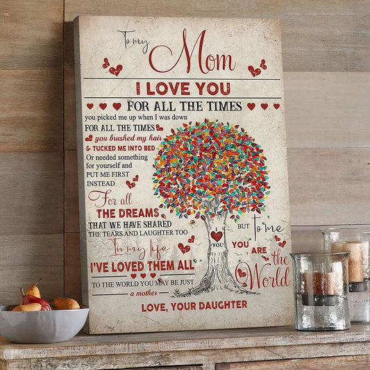 Para mi mamá te amo por siempre Póster del Día de la Madre, Lienzo