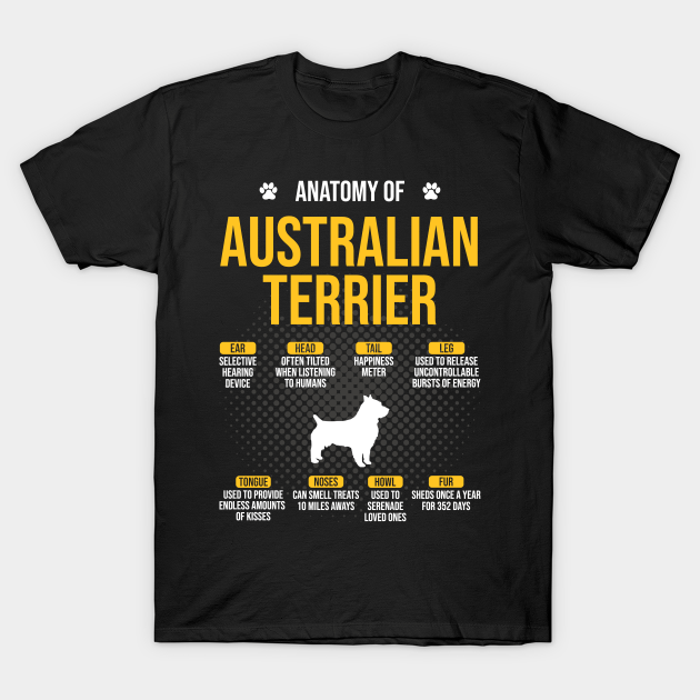 Camiseta con la anatomía del terrier australiano