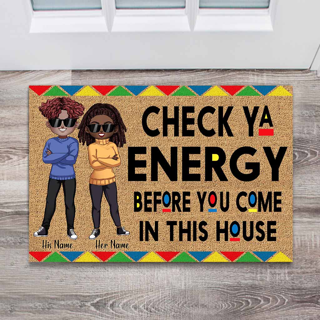Check Ya Energy - Felpudo afroamericano personalizado